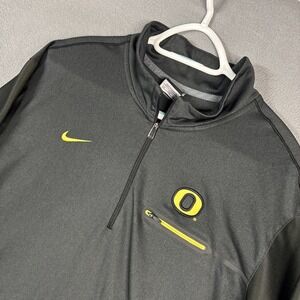 Oregon Ducks Nike Quarter Zip Pullover Mens XXL 2XL Gray Performance Dri Fit